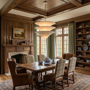 Lámpara Colgante de Tela Estilo Nórdico Wabi-Sabi para Comedor, <span class=keywords><strong>Hotel</strong></span>, Tela de Seda con Diseño de Loto, LED E26, Venta al Por Mayor de Fábrica, Exportación, Lámpara Colgante Trésor - Product Image 3