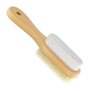 Budget-Friendly Foot Care Tool <b>Bristles</b> Dual-Sided Foot Scrubber Callus Remover Pumice <b>Brush</b> Wooden Foot <b>Brush</b> With Pumice Stone - Product Image 4