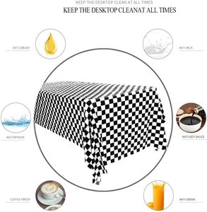 Customizable PEVA Japan Style <b>Square</b> Printed Handmade <b>Tablecloth</b>-Dustproof & Waterproof for Home Outdoor Wedding Parties - Product Image 3