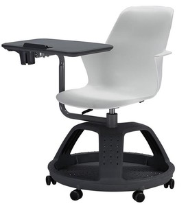 Silla de entrenamiento de plástico para reuniones giratorias de diseño moderno con tablero de escritura para biblioteca, aula, silla de estudio para estudiantes - Product Image 1