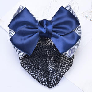 Outil de <span class=keywords><strong>coiffure</strong></span> professionnel Satin Bowknot Snood Net Barrette <span class=keywords><strong>pince</strong></span> à cheveux <span class=keywords><strong>chignon</strong></span> couverture filet à cheveux dentelle arc décor - Product Image 5