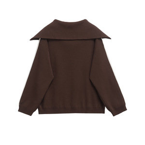 <span class=keywords><strong>Pull</strong></span> et pantalon en tricot à col rabattu à manches longues à motif uni de style européen américain pour femmes, nouveau printemps - Product Image 2