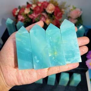 Tour de cristal de pierre précieuse de guérison en gros, tour de calcite bleue des Caraïbes de haute qualité pour la guérison, cadeau - Product Image 3