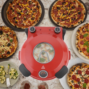 <span class=keywords><strong>Forno</strong></span> Elettrico per Pizza da Interno <span class=keywords><strong>Rosso</strong></span> da 12 Pollici con Controllo della Temperatura e Timer Meccanico per Uso Domestico e Commerciale - Product Image 6