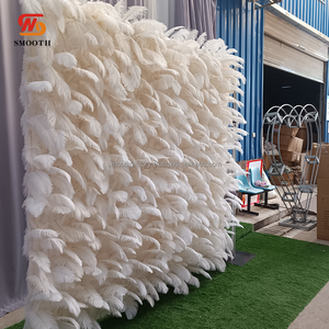 Décoration de mariage lisse plume artificielle fleur toile de fond murale 3d décoration murale Arrangement floral pièce maîtresse de scène - Product Image 3