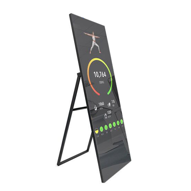 Smart Fitness Mirror Interactive Touch Panel Floor Standing Android WiFi LCD Advertising Screen Home Gym Workout Digital Display
