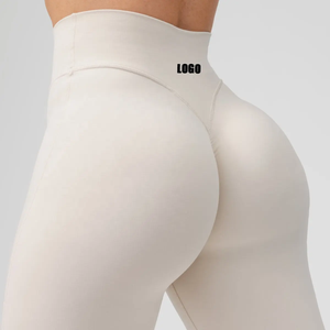 Leggings de yoga et de sport personnalisés pour femmes, dos en V, 68% Nylon 32% Spandex, haute élasticité, coupe en V, pantalon d'entraînement, taille élastique, effet ventre plat - Product Image 1