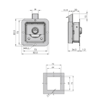 Poignée de verrouillage encastrée en acier inoxydable 82,5*82,5 mm, finition polie durable, pour boîte à outils, remorque, auvent, avec 2 clés