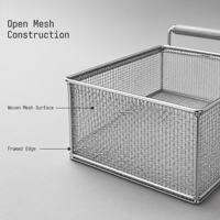 Panier de cuisson rectangulaire en treillis métallique OEM ODM avec poignées en bois pour applications barbecue et four, taille personnalisée