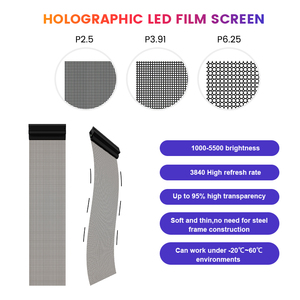 울트라 얇은 실내 4K Led 비디오 벽 자체 접착 창 디스플레이 유연한 화면 투명 Led 필름 5 년 보증 햇빛 - Product Image 2