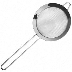 Small Stainless Steel Conical Cone Mesh Sieve Strainer Long Handle Hanging Loop Hooks Tea Coffee Cocktail Food Home Filtering - Product Image 1