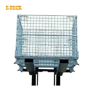 Conteneur de stockage pliable avec roulettes, <span class=keywords><strong>grille</strong></span> de recyclage en fil de zinc métallique, boîte de palette en <span class=keywords><strong>acier</strong></span> - Product Image 1