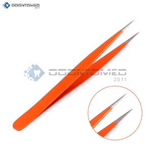 Stainless Steel Point Tweezer, Orange Odontomed - Product Image 2