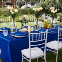 Nappe de table en satin rectangulaire, bleu royal, 60 x 120 pouces
