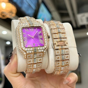 Reloj de Lujo con Diamantes Cuadrados Chapado en Oro de 18K para Hombre y Mujer, Reloj de Cuarzo con Números Romanos, Fecha, Resistente al Agua, Reloj de Pulsera Moderno - Product Image 6