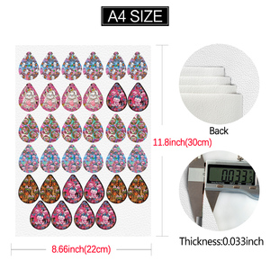 Fiore <span class=keywords><strong>di</strong></span> pasqua coniglio uovo <span class=keywords><strong>di</strong></span> carota forma <span class=keywords><strong>di</strong></span> fiocco stampato Litchi in finta pelle per orecchini portachiavi per festa in pelle sintetica - Product Image 3