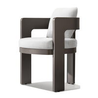 Chaise en aluminium résistante aux UV avec accoudoirs en métal, chaises minimalistes pour jardin, chaises de salle à manger, mobilier d'extérieur de luxe pour hôtel