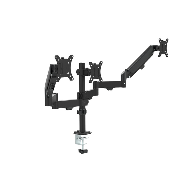 Triple Monitor Mount for 17 to 32 Inch Screens, Gas Springs Adjustment Triple Monitor Stand