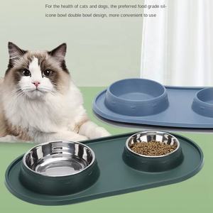 Hot-selling Wholesale Non-slip Large <b>Stainless</b> <b>Steel</b> Silicone <b>Dog</b> <b>Bowl</b> with Double <b>Stainless</b> <b>Steel</b> Feeder Pet Food <b>Bowl</b> - Product Image 1