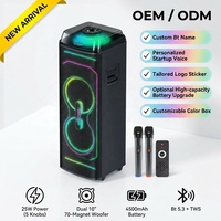 Haut-parleur Subwoofer double 10 pouces portable pour extérieur, multifonction avec lecteur de carte, haute puissance
