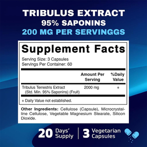 Cápsulas de Tribulus Terrestris Orgánico OEM/ODM, Apoyan la Energía y la Vitalidad, Vitaminas Tipo Extracto de Tribulus Terrestris en Cápsulas - Product Image 3