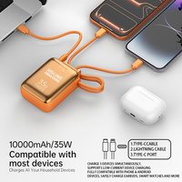 20000mAh Manyetik Kompakt Alüminyum Alaşımlı Taşınabilir Güç Bankası AC Duvar Şarj Cihazı Fişi Dahili Kablo 35W Hızlı Şarj Dış Mekan Şarj Cihazı