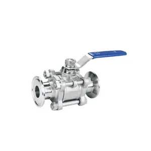 1 inch 1000WOG cf8 stainless steel 304 quick install 3pc ball valve with tri-clamp ends