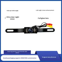 Nouveau universel 8LED infrarouge monté sur voiture Image visuelle longue plaque d'immatriculation cadre HD Vision nocturne caméra de recul étanche Auto