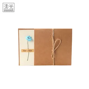 Lager schöne Papierblume dekorative Kraftpapier-Danksagung-Grußkarte