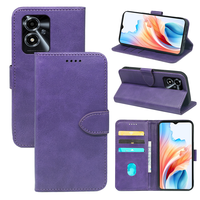 Sarung ponsel kulit asli untuk wanita, casing kulit ponsel kualitas 5g Oppo A1i dengan dompet untuk wanita