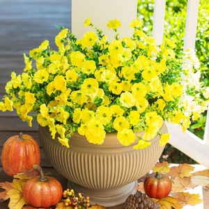 Bouquets de petites fleurs artificielles de glycines à bords blancs, plantes vertes modernes faites à la main, légères, pour Noël – Meilleures ventes - Product Image 6