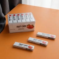 Fruity Chew Strawberry Gummy Candy Fruit Flavor Chewy Soft Candy with Sugar Individual Stick Pack Clear Display Box Wholesale