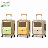 Sac de transport roulant haut de gamme imperméable pour animaux de compagnie en tissu Oxford respirant avec roues, logo personnalisé, pour chiens et chats, sac à dos de transport pour animaux
