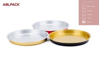 ABLPACK Contenant alimentaire jetable pour restaurant à emporter 900ML/30.4oz en feuille d'aluminium, moule à pizza, plateau, assiette avec couvercle