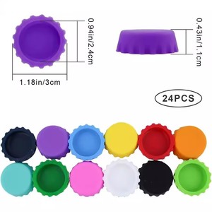 Bouchons de bouteille en silicone personnalisés avec logo, adaptés aux bouteilles de bière, de vin et de boissons en verre, couvre-bouteilles, capuchons de tasse - Product Image 2