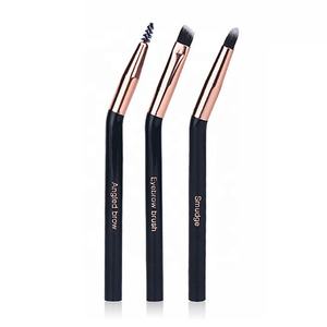 Appareil coudé pour eye-liner de haute qualité, brosse <span class=keywords><strong>à</strong></span> sourcils et <span class=keywords><strong>à</strong></span> angle fin, Logo personnalisé, 3 pièces - Product Image 1