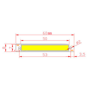 Chip LED COB de 60x8mm, Alto Brillo, 3V~6V, 3W, Alta Potencia, Lámpara de Trabajo, Múltiples Colores de Luz - Product Image 3