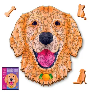 ジグソーパズル木製パズルユニークな動物のパズルに優しい犬Mサイズ142ピースカラーボックスユニセックス木製おもちゃ3大人の木の巣