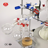 Distillateur clé en main de 20 litres avec mélangeur, appareil à vapeur fractionnel en verre, condenseur, distillation à chemin court