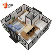 Villa préfabriquée moderne de luxe, 2 chambres, maison conteneur pliable et extensible, construction en acier, maison modulaire, utilisation hospitalière