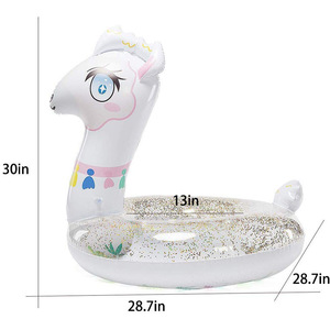 Good Quality Pool Accessories PVC White Alpaca Design Inflatable <strong>Floaters</strong> Durable Cute Inflatable Swimming <strong>Ring</strong> for Water Park - Product Image 5