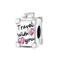 Breloques Pendentifs pour Appareil Photo et Bagages, Style Tourisme, en Cuivre Plaqué Argent, pour Bracelets DIY, Logo Personnalisé, Petite Quantité
