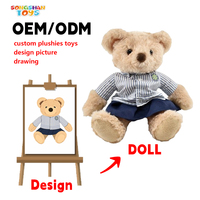 Songshan Toys OEM ODM Prix usine BSCI poupées en peluche de haute qualité RPET personnalisé matériel peluche animal jouet pour filles garçon