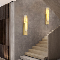 Décoration intérieure moderne, appliques murales carrées en métal doré + résine pour salon, éclairage mural LED 7W blanc neutre linéaire