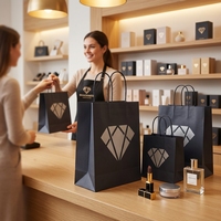 Sacs en papier de luxe personnalisés en gros avec logo imprimé, sac cadeau en papier kraft biodégradable pour la vente au détail