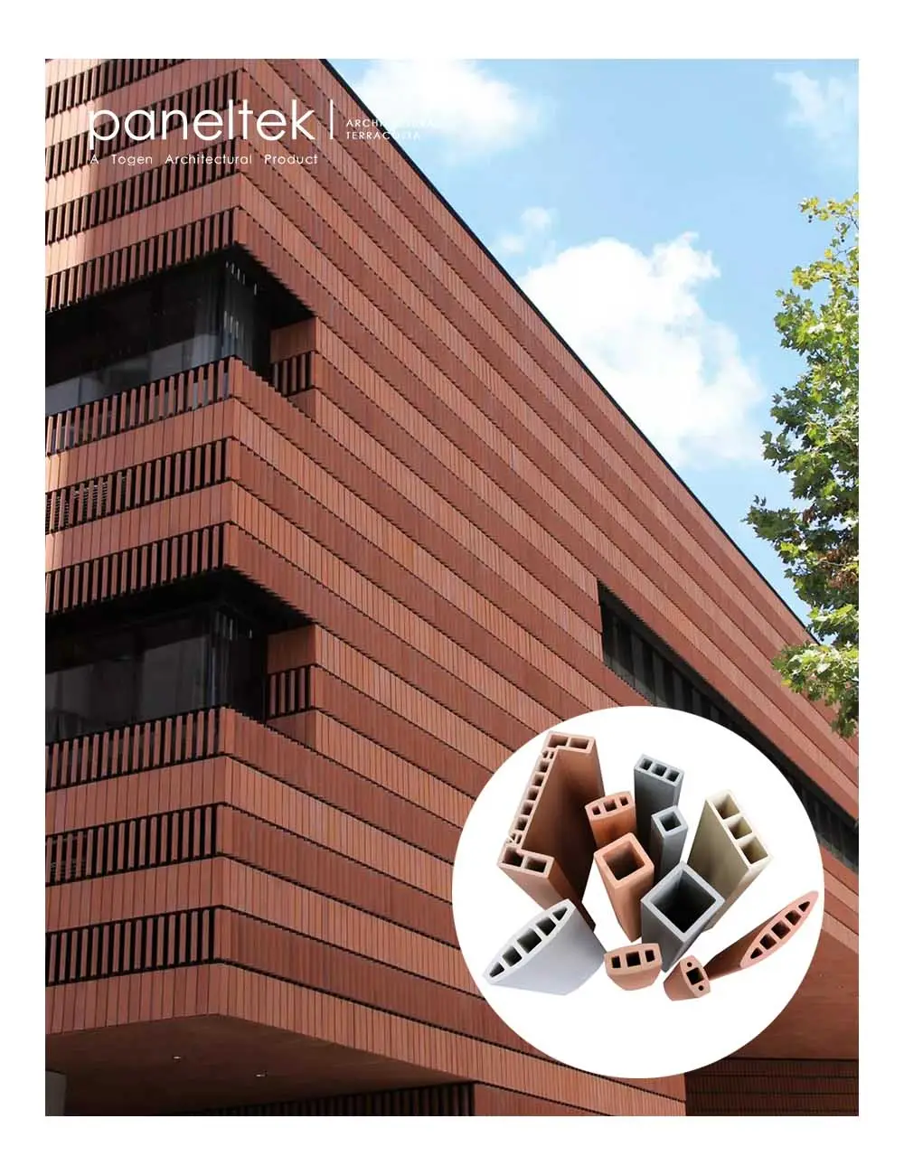 PANELTEK terracotta curtain wall louver system for building project