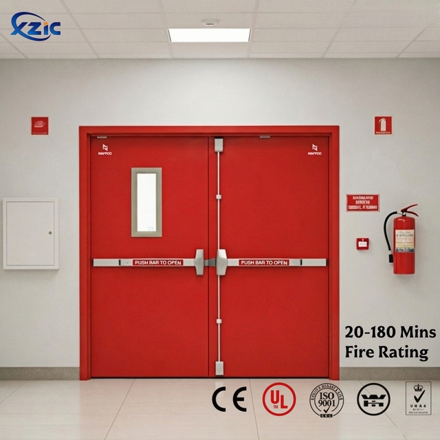 3Hour UL Listed Hollow Metal Door Gauge Galvanized Steel Fire Exit Doors for Hospital Warehouse Project