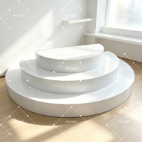 Plateforme de scène de mariage ronde à 3 niveaux MUWEI, support de présentation circulaire blanc pour événements, cérémonies et décorations de fête en métal