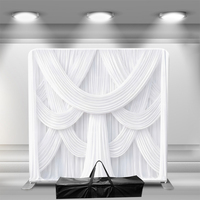 Support de toile de fond portable pour photomaton, cadre en tube d'aluminium, tissu tendu à sublimation par transfert thermique, vente directe usine