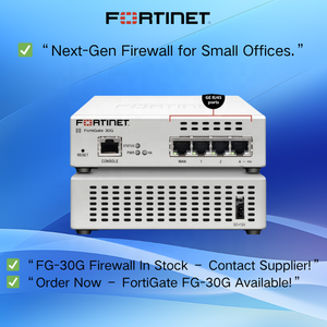 Fortinet FG-30G อุปกรณ์ไฟร์วอลล์ FortiGate รุ่นใหม่ของแท้ ฮาร์ดแวร์เครือข่ายสำหรับองค์กรใหม่ รับประกัน 1 ปี จัดส่งรวดเร็ว - Product Image 4
